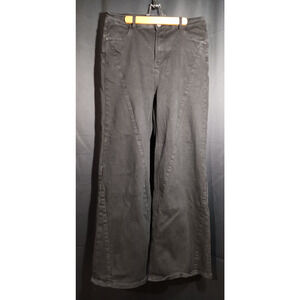 Risen High Rise Flare Wide Leg Jeans Women’s 15/32 Black Stretch Denim